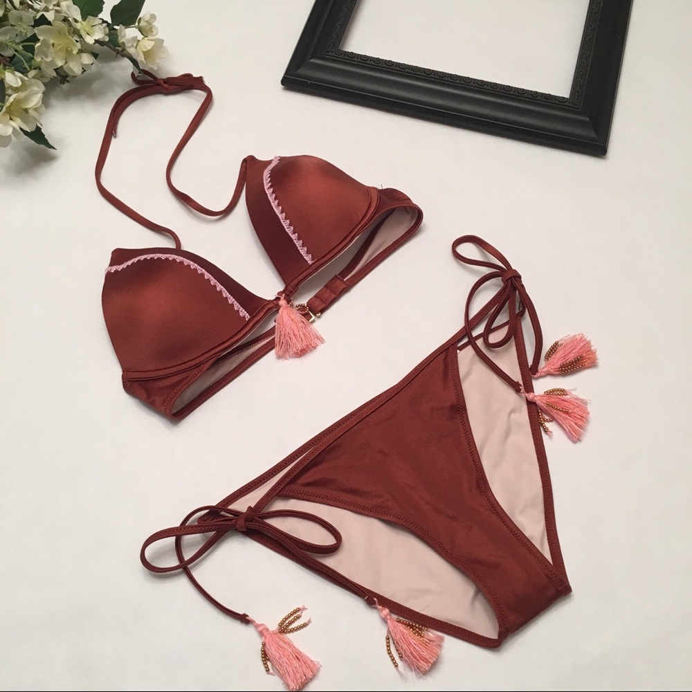Shade & Shore push-up cheeky bikini 34B/Medium